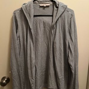 Blue/white Striped Cardigan